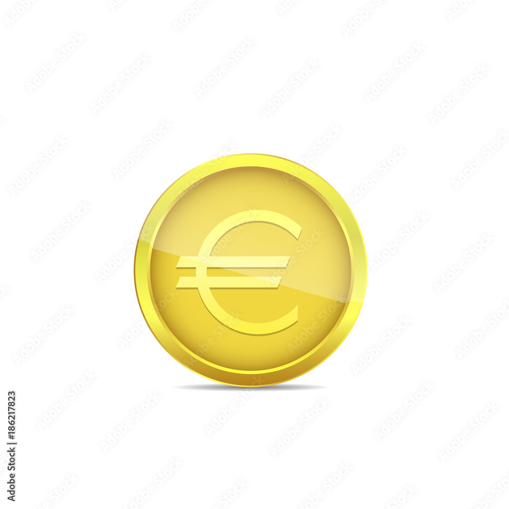 Obraz premium Golden euro coin