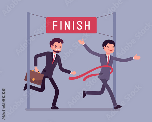 Businessmen at finish line