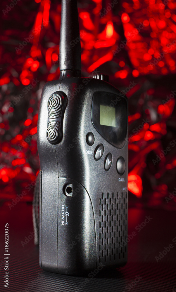 Walkie talkie with a red background Walkie talkie with a red background