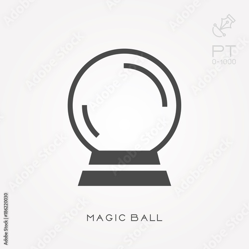 Silhouette icon magic ball
