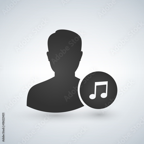 Black man silhouette icon w...