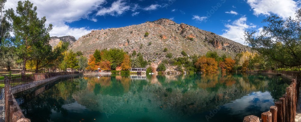Zaros Lake Panorama, Crete, Greece