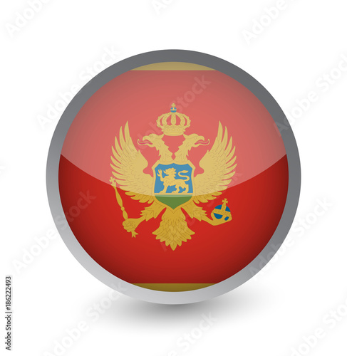 Montenegro Flag Round Glossy Icon