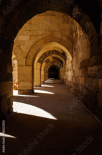 The Sultanhani Caravanserai, Aksaray, Turkey. Silk Road. Main hall.