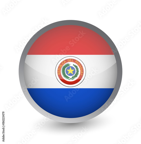 Free Download Paraguay Flag Round Glossy Icon - GFXLoad