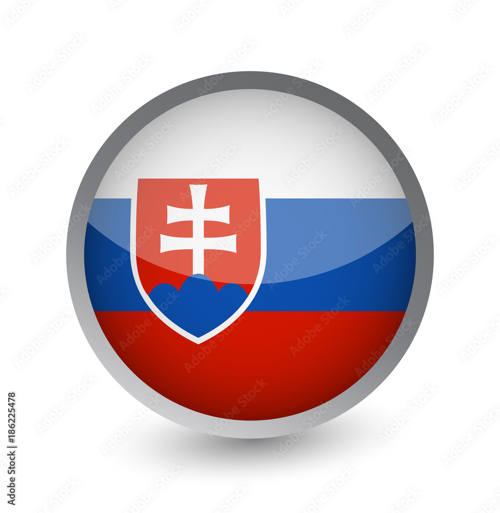 Obraz premium Slovakia Flag Round Glossy Icon