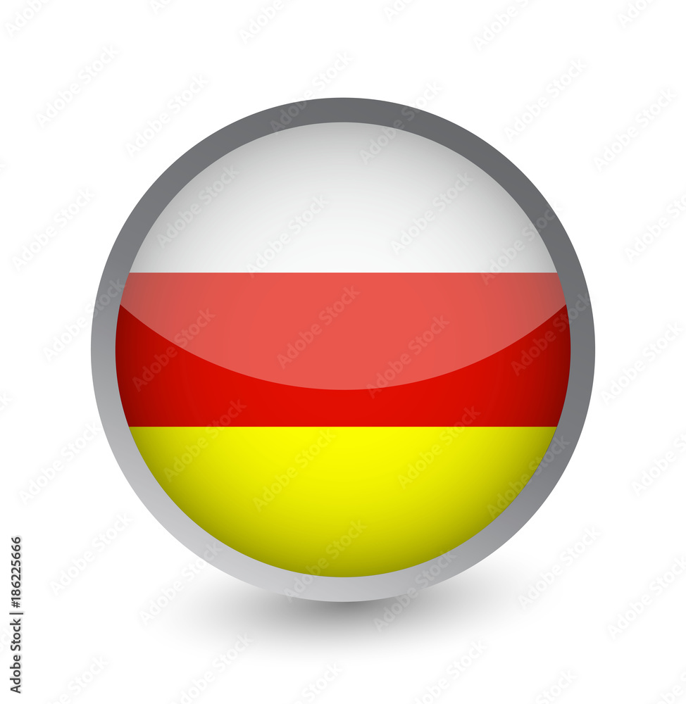 South Osetia Flag Round Glossy Icon