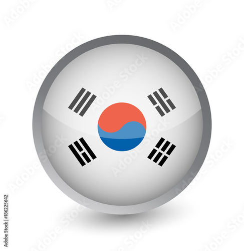 Free Download South Korea Flag Round Glossy Icon - GFXLoad