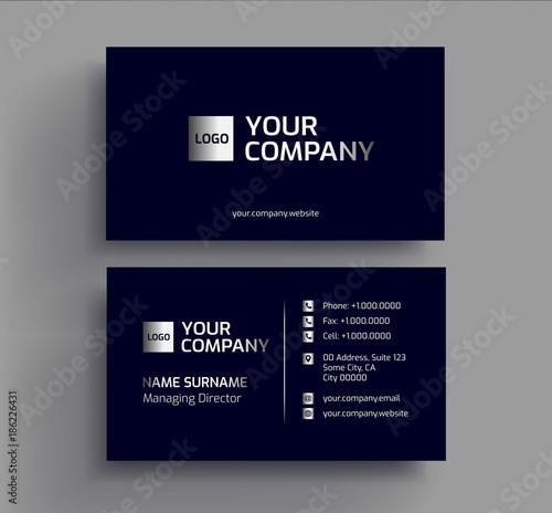 Stylish dark business card design template