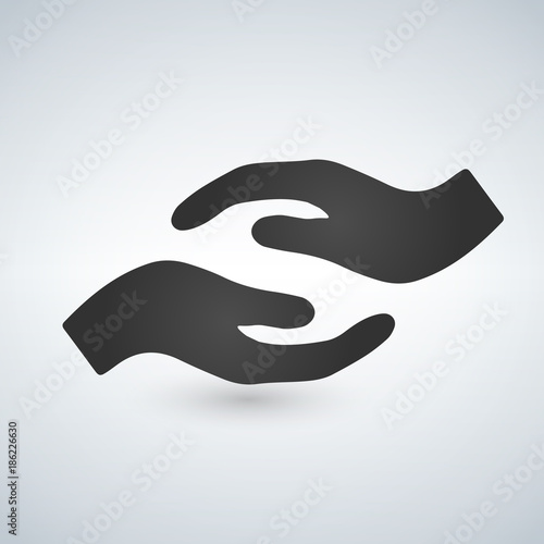 Vector protecting hands icon