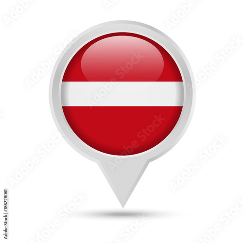 Free Download Latvia Flag Round Pin Vector Icon - GFXLoad