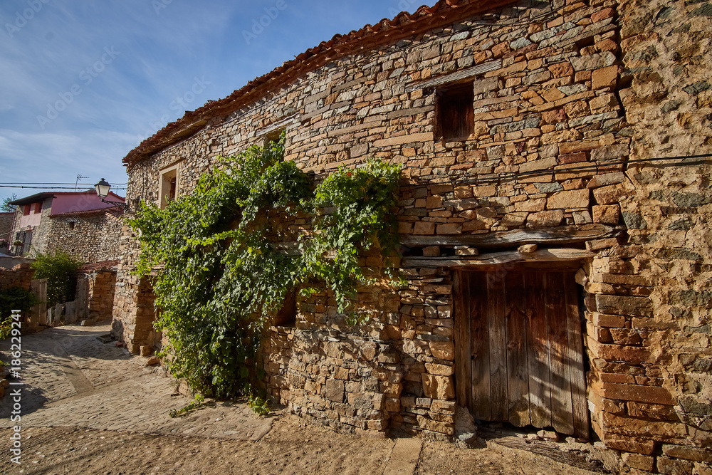 Bretun village in Soria province, Spain