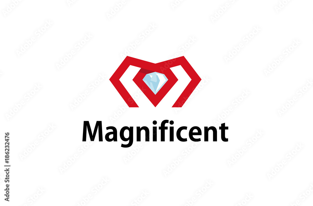 Diamond Letter M Symbol Design Logo Illustration Diamond Letter M Symbol Design Logo Illustration