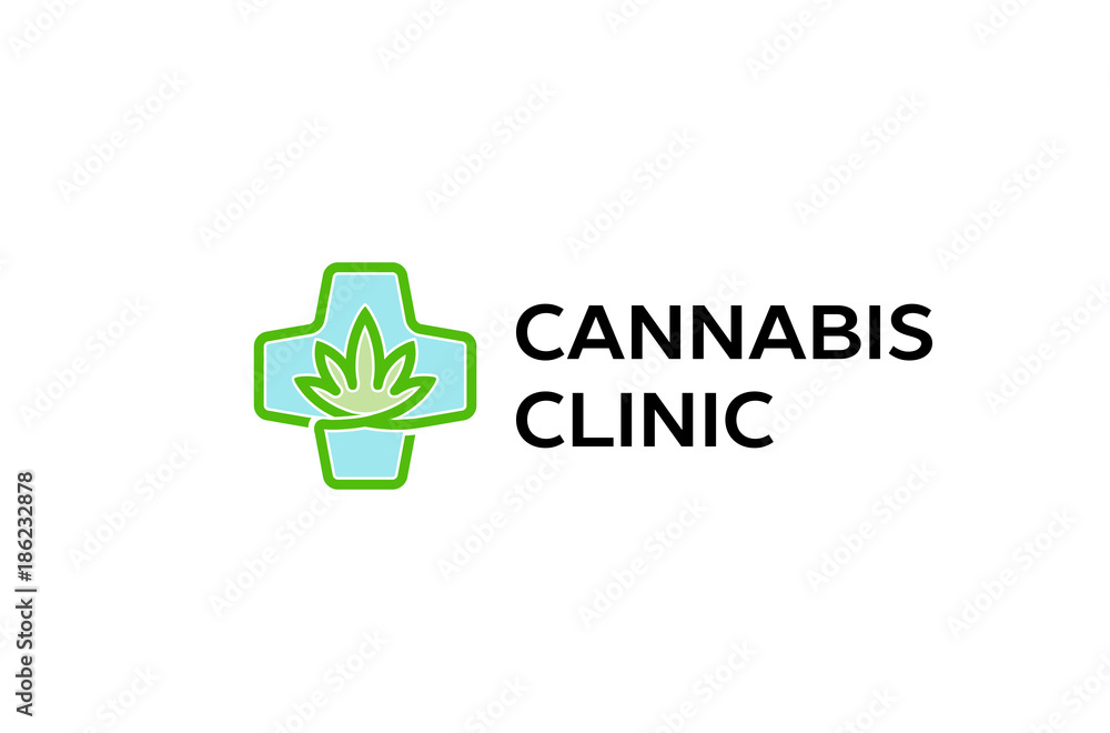 Medical Marijuana Clinic Design Logo Illustration Medical Marijuana Clinic Design Logo Illustration