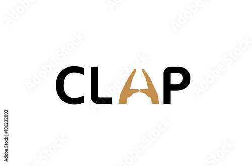 clap creative unique text logo design illustration