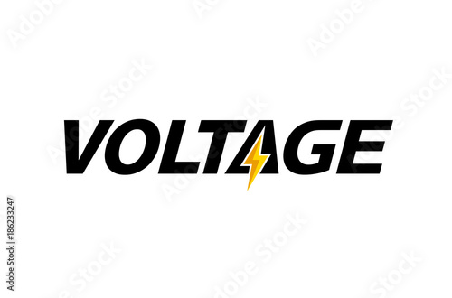 Creative Letter Voltage Text  Symbol Design Illustration