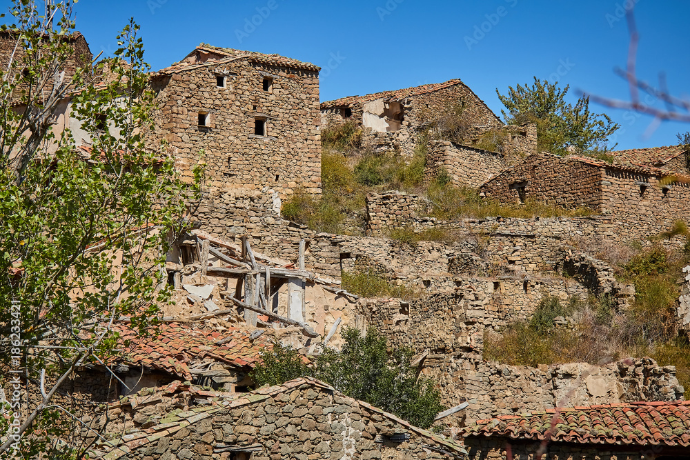 La Escurquilla abandoned village in La Rioja province, Spain