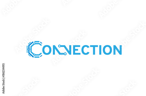 Connection Typography Logo Symbol Design Illustration