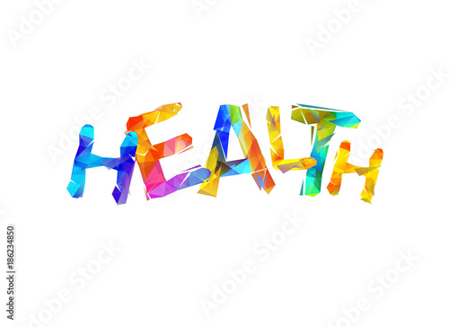 Health. Word of triangular letters