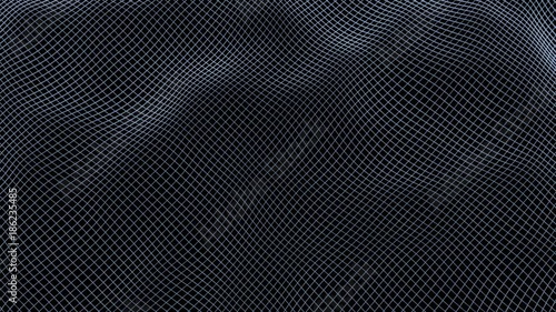 Moving dense wireframe surface.
Loop ready animation of three dimensional form.