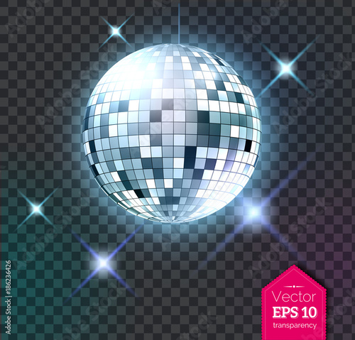 Silver disco ball with lights