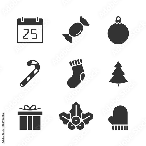 Christmas black icons