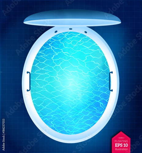 floating tank with blue water