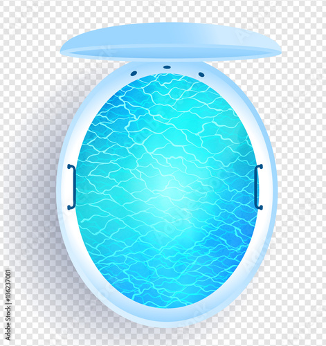 Floating tank with blue water