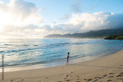 Child Playing on Beach in Oahu Hawaii © Joshua Rainey