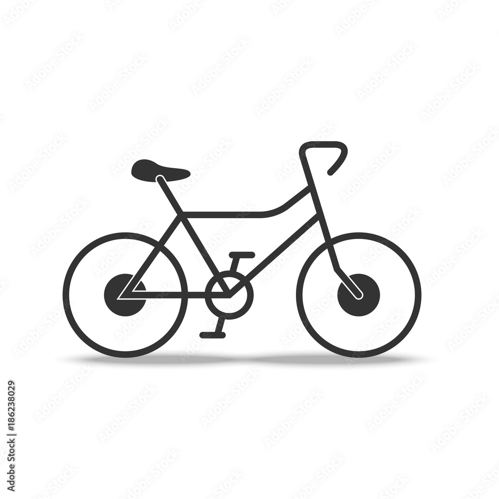 Bicycle flat icon on white background. Vector bike sign illustration. Cycle sport symbol for business card. Push-bicycle logo with shadow Bicycle flat icon on white background. Vector bike sign illustration. Cycle sport symbol for business card. Push-bicycle logo with shadow