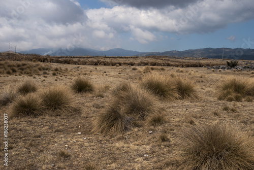 Panoramic view mountains in Sierra de los Cuchumatanes, Huehuetenango, Guatemala, arid landscape. photo