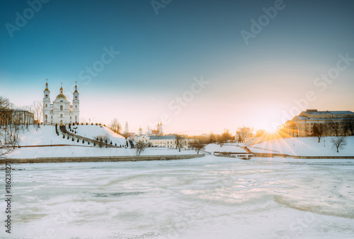 Vitebsk, Belarus. Famous Landmark Is Assumption Cathedral Church