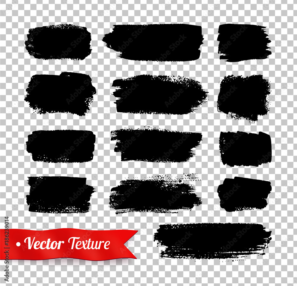 Black watercolor brush strokes