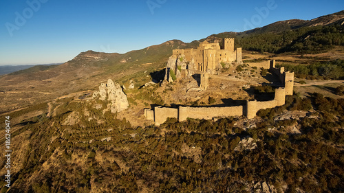 Sunrise at Castle of Loarre in Huesca province, Spain photo
