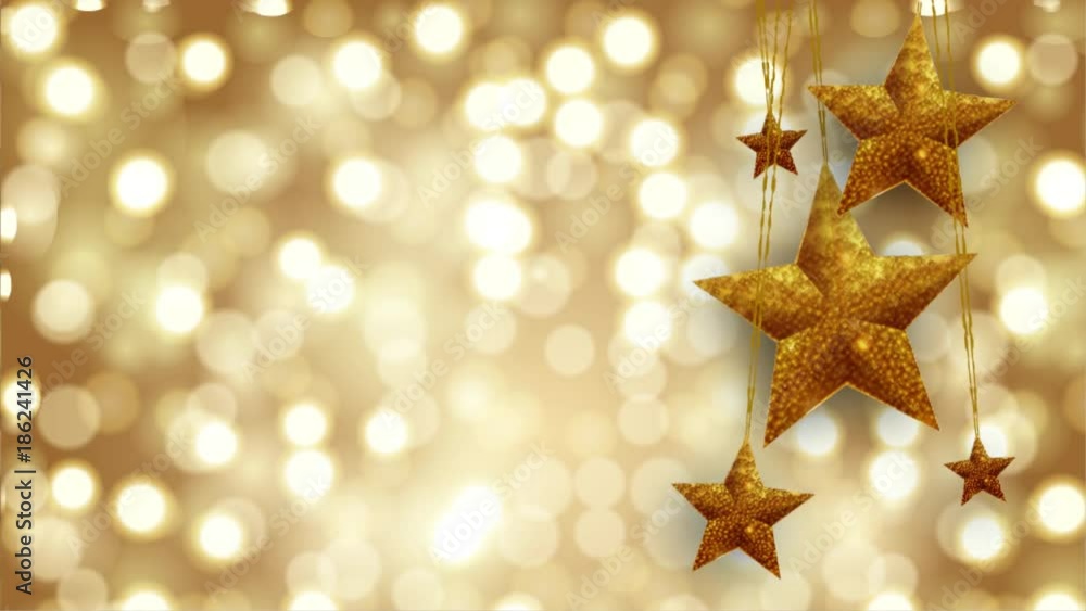 stars on a background of golden bokeh stars on a background of golden bokeh