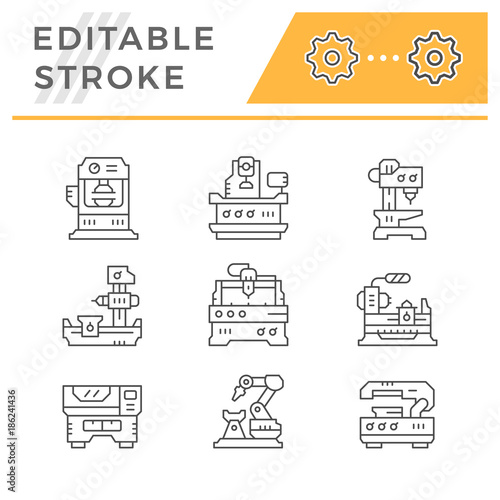 Set line icons of machine tool