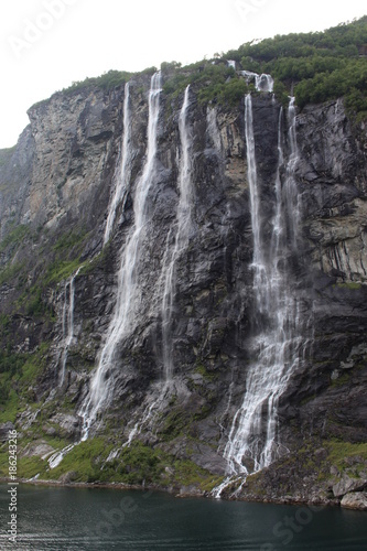 Die 7 Schwestern Wasserfall Geiranger Fjord Norwegen