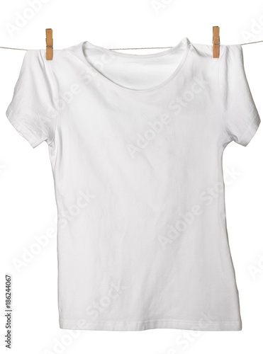White T-Shirt on Clothes Line