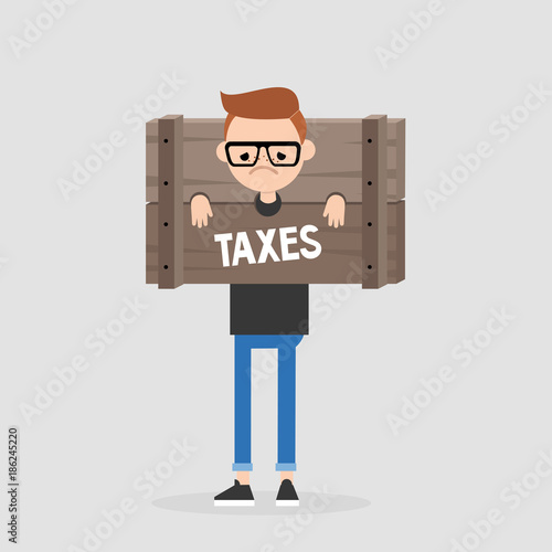 Slika na platnu Paying taxes, conceptual illustration