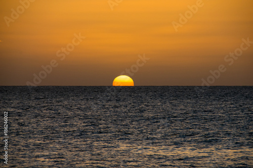 Sunset over the ocean from Praia de Chaves  Boa Vista  Cape Verde