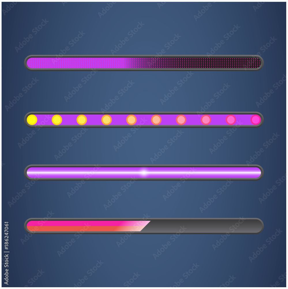 Loading bar icon set. Concept technology. Creative web design element. Vector illustration. Loading bar icon set. Concept technology. Creative web design element. Vector illustration.