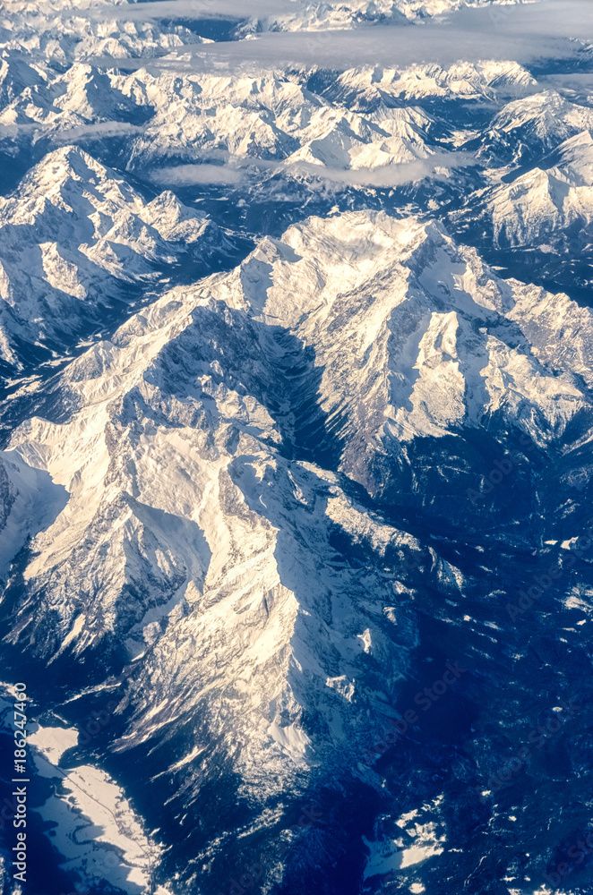 Fototapeta premium Alps views in flight
