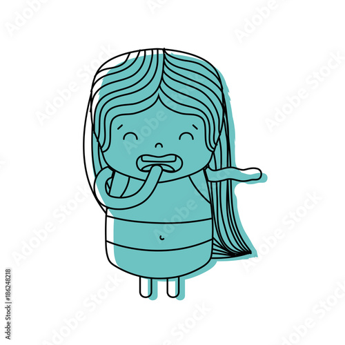 color girl wth long hair and disgusted face
