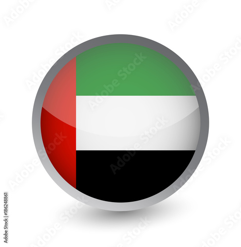 UAE Flag Round Glossy Icon Free Download UAE Flag Round Glossy Icon - GFXLoad