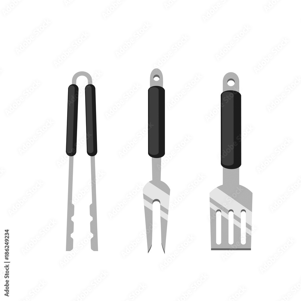 flat vector image frying accessories flat vector image frying accessories