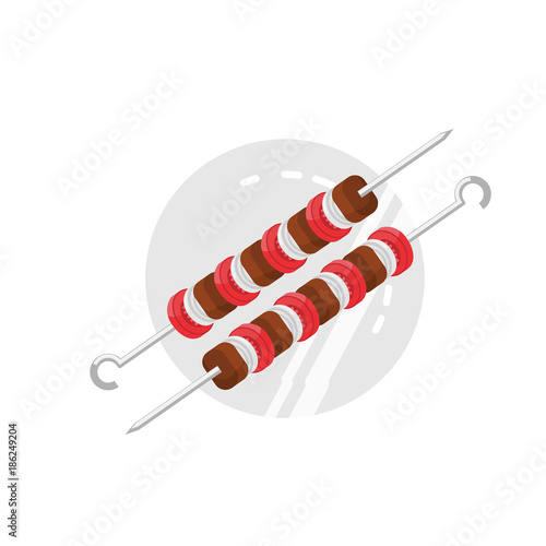 flat vector image of kebabs