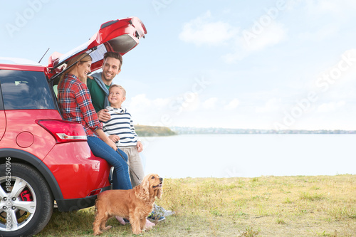 Young family with cute boy ...
