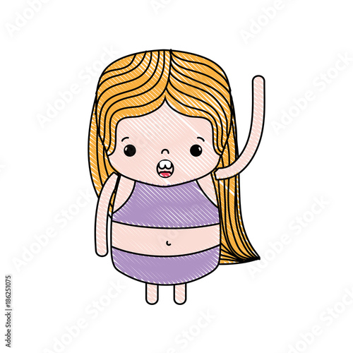 grated girl wth long hair and amazed face
