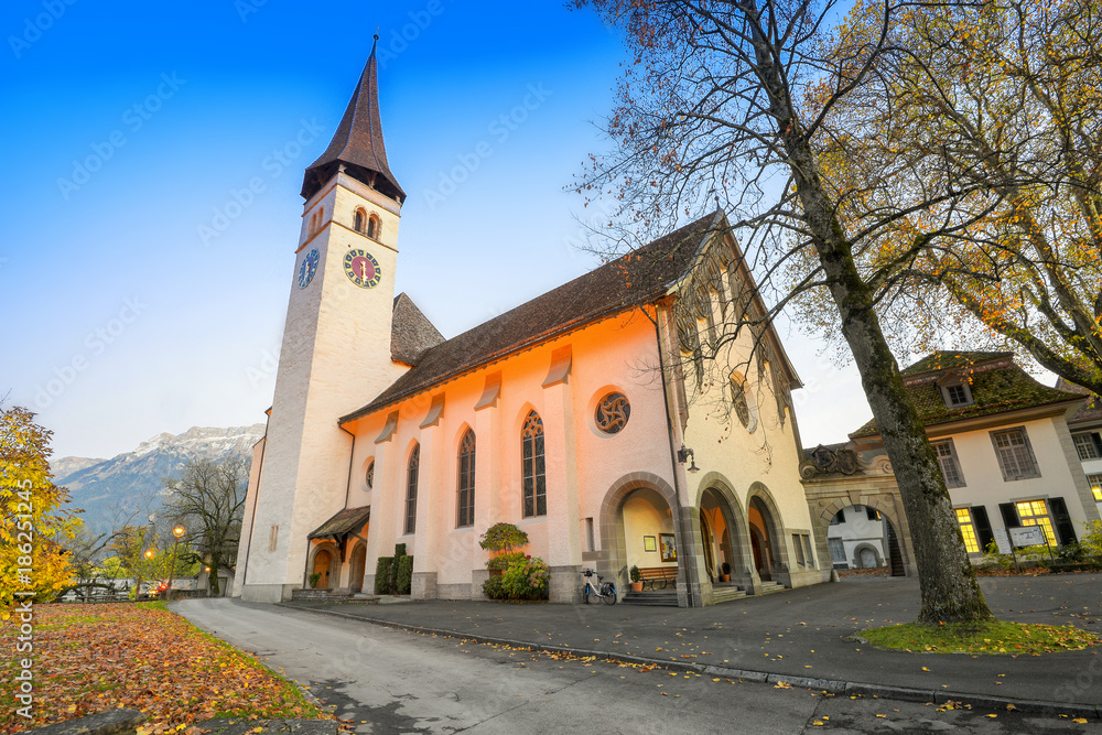 Old catholic church in interlaken , switzerland Old catholic church in interlaken , switzerland