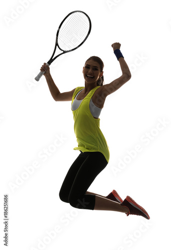 Young woman with tennis rac...